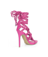 Steve Madden  Fiore Ankle Tie Pink Sandals   knotted wrapped around the ... - $484.48 MXN