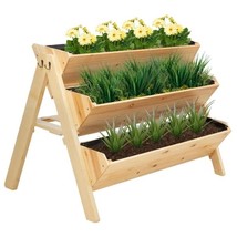 3-Tier A Frame Fir Wood 3 Elevated Planter Box Raised Garden Bed - £253.97 GBP