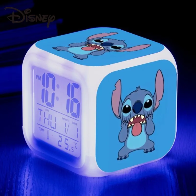 Lilo and Stitch Disney Alarm Clock Kawaii Cartoon Anime -8x8x8CM Stitch-26 - $10.52