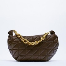 Pu Leather Chain Quilted Brand Women Messenger Bag Pure Color Designer High-qual - £41.63 GBP