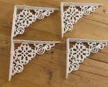 4 Cast Iron Shelf Brackets New Antique Style White 7.5&quot; x 6&quot; Corbels Boo... - $23.99