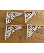 4 Cast Iron Shelf Brackets New Antique Style White 7.5&quot; x 6&quot; Corbels Boo... - €20,56 EUR