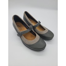 Naot Mary Jane Wedge Heels 38 Womens Two Toned Grey Round Toe Block Shoes - £27.93 GBP