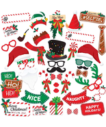 Christmas Photo Booth Props 38Pc -  Artist Rendered Christmas Games for ... - $311.64 MXN