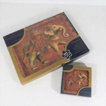 Trivet Casserole Stand &amp; 12 Coasters Elephant Expression Pimpernel Collect - £37.20 GBP