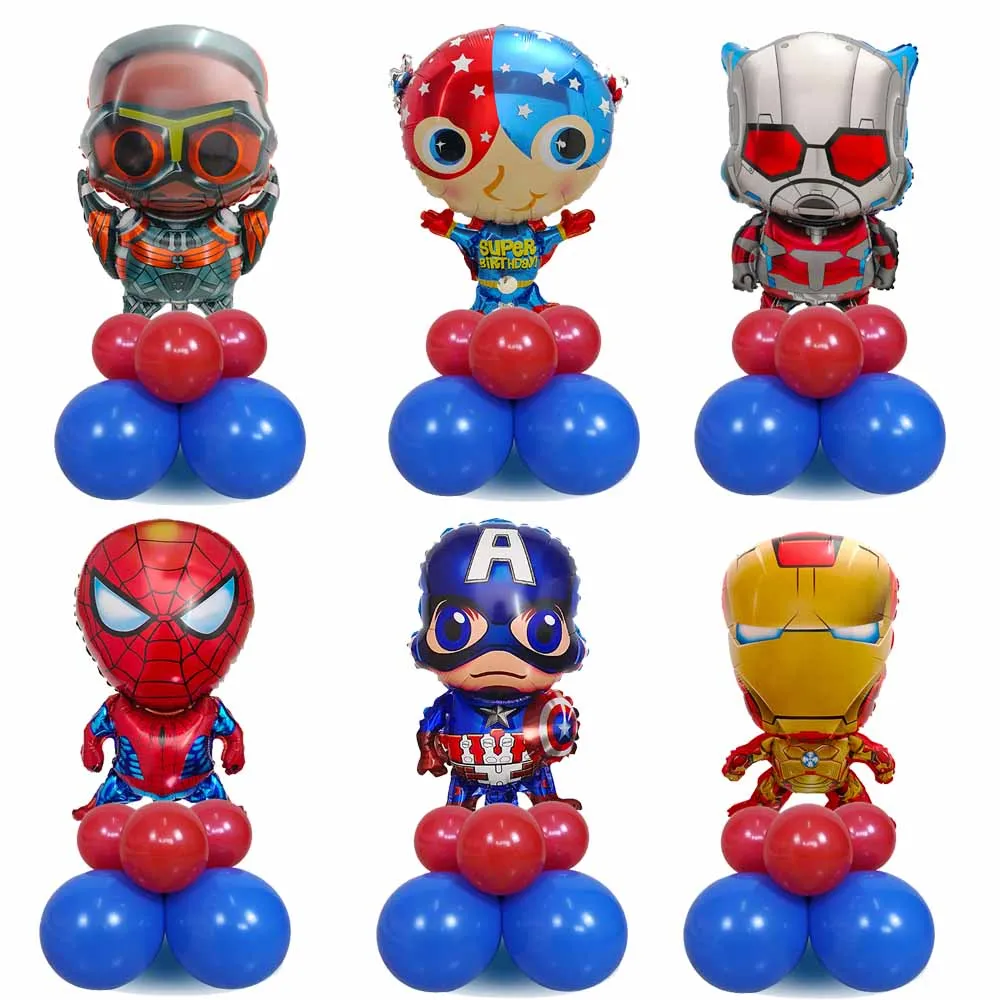 1set Great Spiderman Captain America Iron Man Balloons Foil Balloons Hero - £10.54 GBP