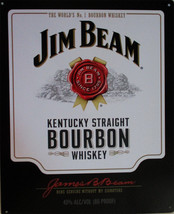 Jim Beam Bourbon Label Metal Sign - £15.85 GBP