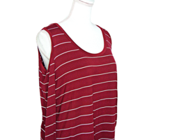 Love Charm The Perfect Cold Shoulder T Shirt Burgundy Cream Striped Size... - £3.10 GBP