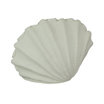 17 Inch White Resin Sandstone Finish Vertical Scallop Shell Coastal Acce... - $118.79