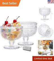 6 Pack Glass Dessert Bowls, 10 oz Mini Trifle Bowls, Glass Serving Bowls... - $64.13