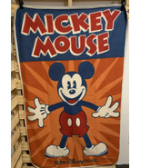 Walt Disney World Parks Mickey Mouse Orange Navy Red Fleece Throw Blanke... - $25.80 CAD