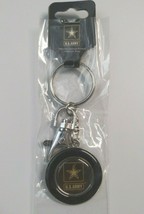 U.S. Army Round Circle Lobster Clasp Claw Keychain 1.25&quot; NEW - £5.60 GBP