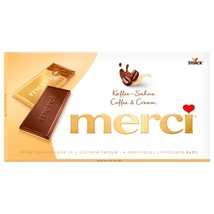 Storck Merci Coffee & Cream Chocolates - 100 G ( 4 Bars Inside ) -FREE Shipping - $9.20