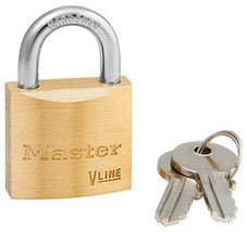 Solid BRASS PADLOCK w/ 2 keys Weatherproof Outdoor 1 1/8&quot; wide Master Lo... - $489.84 MXN
