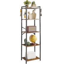 Bookshelf, 5-Tier Ladder Shelf Organizer, Narrow Shelving Unit, Corner S... - £65.52 GBP