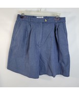 Womans Izod Blue Checked Zip front Cotton Shorts Size 10 Side Waist band... - £12.05 GBP