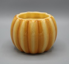 Halloween 4&quot; Pumpkin Candle Cracked Glaze Exterior Candle Interior Hallmark - £7.90 GBP