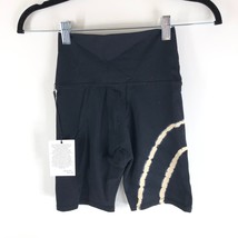 Electric &amp; Rose Womens Bike Shorts Activewear Tie Dye Stripe Stretch Black XS - £19.32 GBP