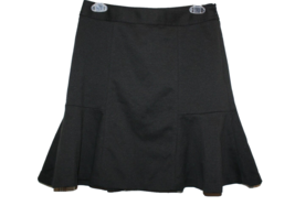 White House Black Market WHBM Women&#39;s A-Line Skirt Size 6 Solid Black Side Zip - £14.33 GBP