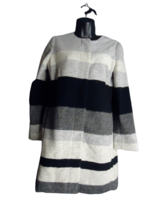 Talbots Color Block Wool Blend Longline Cardigan Coat Petite Black White... - £29.08 GBP