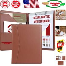 Water-Resistant Tan Portfolio with Notepad Storage &amp; Convenient Flip Design - $664.49 MXN