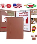 Water-Resistant Tan Portfolio with Notepad Storage &amp; Convenient Flip Design - $50.34 CAD