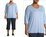 Women&#39;s Plus Size Top Blouse, Terra &amp; Sky Blue Yonder Plus Size Top, 0X,... - $12.97