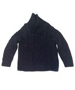 Baby Gap Navy Cable Knit Sweater Shawl Collar 2T 100% Cotton - $19.79