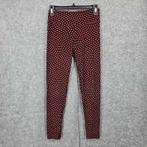 LuLaRoe Womans Leggings OS One Size 2-10 Black Red Geometrc Pattern Acti... - £7.23 GBP