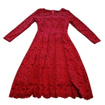 Miss May Red Lace Girl&#39;s Junior Formal Dress Long Sleeve Sz 5 Holiday Christmas - £12.69 GBP