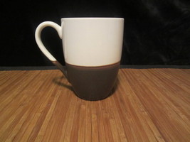 2008 Starbucks Coffee Mug Tea Cup Glass Half Full Brown - White 12 oz Big Handle - £11.73 GBP