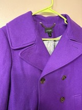 Size 6 J Crew Women&#39;s Wool Blend Pea Coat Purple Double Breasted Lined - $81.55 CAD