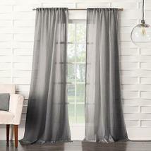 No. 918 1-Panel Lourdes Crushed Sheer Window Curtain, Grey, 59X84 - $19.99