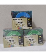 Lot of 3 - 10 Pack Fujifilm Mini Color Discs CD-R 210MB 24X Write Spd w/... - $31.05