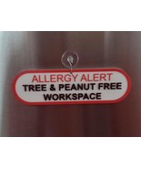 Office Workspace Allergy Sign, Nuts &amp; Peanuts, w/hanger - $130.33 MXN