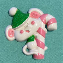Vintage Avon Pin Pals Lickety Stick Christmas mouse candy cane holiday 1974 - $5.00