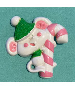 Vintage Avon Pin Pals Lickety Stick Christmas mouse candy cane holiday 1974 - $96.47 MXN
