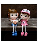 Polyresin Cute Boy &amp; Girl Hanging Legs Showpiece Dolls Height 12 Cm, Mul... - £23.25 GBP