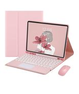for iPad Pro 11-inch (M4) 2024 (Pink Keyborad +Mouse + Flip case) Blueto... - $177.00