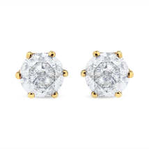 Exquisite 14k Yellow Gold Ags Certified Round Brilliant-cut Diamond Earrings - £5,178.57 GBP