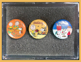 Charlie Brown Peanuts Halloween Thanksgiving Christmas Holiday 1&quot; CERAMIC Magnet - $9.49