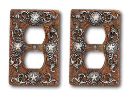 Set of 2 Western Stars Lace Scroll Wall Double Receptacle Outlet Switch ... - €23,13 EUR