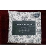 New Laura Ashley Queen Flannel Sheet Set Faye Toile Black Gray White Floral - £86.82 GBP