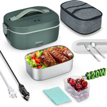 120W Electric Lunch Box Food Heater, 1.8L 5 IN 1 12V/24V/110V/220V/230V Heated L - £93.73 GBP