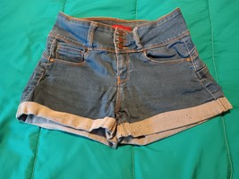 Wax Jean Butt I Love You Shorts Womens Small Denim Cuffed Button Fly (V13) - $12.86