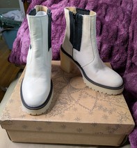 NIB $188 FREE PEOPLE James Chelsea Ankle Boots White Leather Size 6.5-7 ... - $99.00