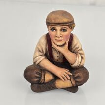 VINTAGE HAND CARVED CRATE PROSPECTS WOOD WOODEN CHILD BOY SIGNED SHARON - $89.09