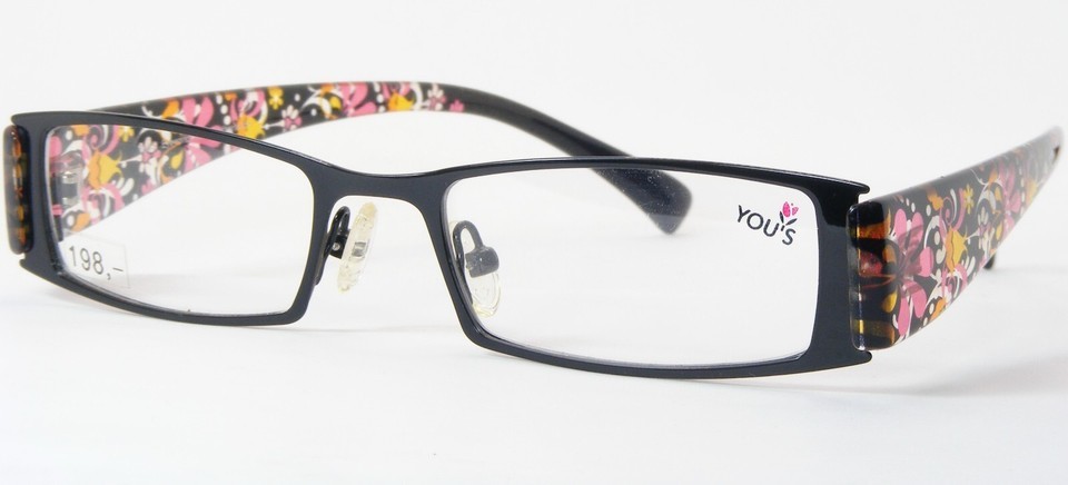 YOU&#39;S Eyewear 688 100 Shiny Black RARE UNIQUE EYEGLASSES GLASSES FRAME 4... - $113.42