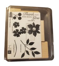 Retired 2006 Stampin Up Best Blossoms Set of 6 Wood Mounted Rubber Stamp Set NEW - £11.57 GBP