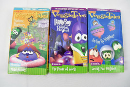 Lot of 3 VHS VeggieTales - Madame Blueberry Larry Boy Loving Neighbor - £11.84 GBP